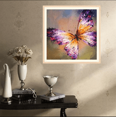 (1485) Pintura com Diamante - Borboleta 1 - 25x25 cm - Total - comprar online