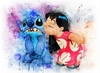 (3030) Pintura com Diamantes - Diy 5D Strass - Lilo e Stitch - 40x30 cm