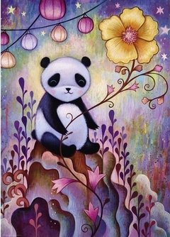 (1511) Pintura com Diamante - Panda Naps; Jeremiah Ketner - 20x30 cm - Total