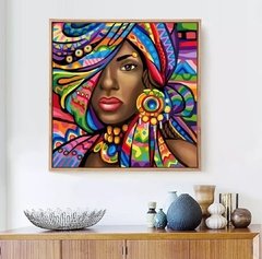 (1539) Pintura com Diamante - Beleza Africana - 30x30 cm - Total na internet