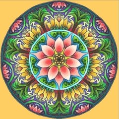 (1544) Pintura com Diamante - Mandala 16 - 25x25 cm - Total