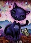 (1547) Pintura com Diamante - Black Kitty - 40x60 cm - Total