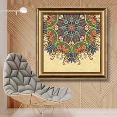 (1549) Pintura com Diamante - Mandala 17 - 44x44 cm - Parcial - Mundo dos QCS