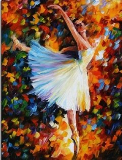 (1550) Pintura com Diamante - Bailarina 3 - 21x28 cm - Total