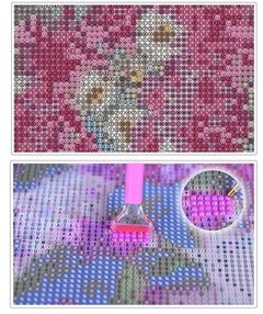 (1327) Pintura com Diamante - Flower Bouquet - 20x30 cm - Total - Mundo dos QCS