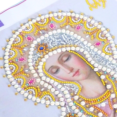 (2344) Pintura com Diamantes - Nossa Senhora 4 - 30x40 cm - Pedras Especiais - comprar online
