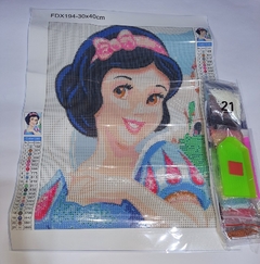 (2960) Pintura com Diamantes - Diy 5D Strass - Branca de Neve 1 - 30x40 cm - comprar online