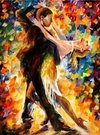 (1605) Pintura com Diamante - Amantes da Dança - 25x30 cm - Total