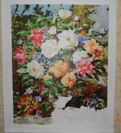 (1483) Pintura em Tela Numerada - Tela Tintas Pincéis - Flowers for the Queen Elizabeth; Albert Williams - loja online