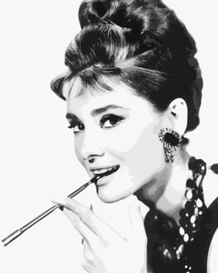 (2128) Pintura em Tela Numerada - Audrey Hepburn 2