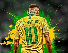 (2977) Pintura Com Diamantes - Diy 5d Strass - Neymar - 40x30 cm