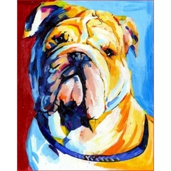 (2136) Pintura em Tela Numerada - Bulldog
