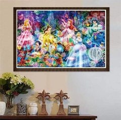 (1200) Pintura com Diamante - As Princesas - 30x20 cm - comprar online