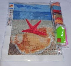 (2937) Pintura com Diamantes - Diy 5D Strass - Praia 1 - 30x40 cm - comprar online