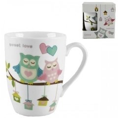 Caneca De Porcelana De Corujas 290 Ml