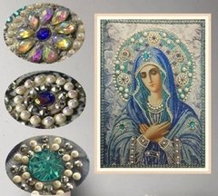 (1778) Pintura com Diamantes - Diy 5D Strass - Nossa Senhora 2 - 30x40 cm - Pedras Especiais - loja online