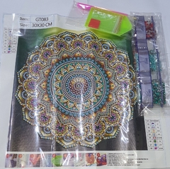 (2918) Pintura com Diamantes - Diy 5D Strass - Mandala da Saúde 1 - 30x30 cm - Pedras Especiais - comprar online