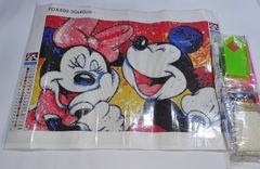 (2941) Pintura com Diamantes - Diy 5D Strass - Mickey e Minnie Retrô - 40x30 cm - comprar online