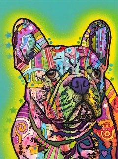 (2498) PINTURA EM TELA NUMERADA - CÃO ABSTRATO 5 - BULLDOG