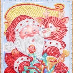 (1814) Pintura com Diamantes - Papai Noel 3 - 30x40 cm - Pedras Especiais na internet