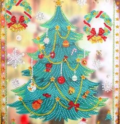(1818) Pintura com Diamantes - Árvore de Natal - 30x40 cm - Pedras Especiais na internet