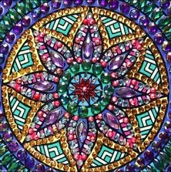 (1840) Pintura com Diamantes - Diy 5D Strass - Mandala 30 - 40x40 cm - Pedras Especiais - comprar online