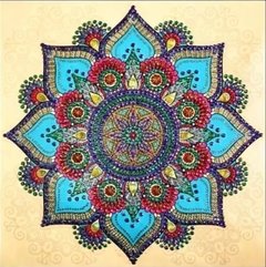 Imagem do (1840) Pintura com Diamantes - Diy 5D Strass - Mandala 30 - 40x40 cm - Pedras Especiais