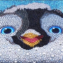 (1862) Pintura com Diamante - Pinguim - 25x25 cm - Pedras Especiais - Efeito gota d'água na internet