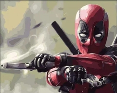 (2573) PINTURA EM TELA NUMERADA - DEADPOOL