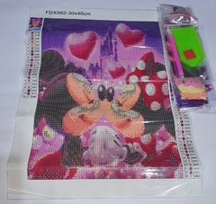 (2150) Pintura com Diamantes - Diy 5D Strass - Mickey e Minnie - 30x40 cm - comprar online