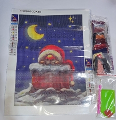 (2826) Pintura com Diamantes - Diy 5D Strass - Papai Noel 4 - 30x40 cm - comprar online