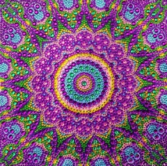 (2679) PINTURA COM DIAMANTES - MANDALA DA ESPERANÇA - 30X30 CM - PEDRAS ESPECIAIS