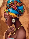 (2668) Pintura em Tela Numerada - Tela Tintas Pincéis - Africana