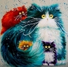 (2638) PINTURA COM DIAMANTES - GATOS - 30X30 CM