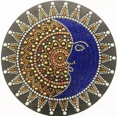 (1898) Pintura com Diamante - Sol e Lua - 30x30 cm - Pedras Especiais - comprar online