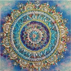 (1913) Pintura com Diamante - Mandala 33 - 30x30 cm - Pedras Especiais