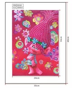 (1954) Pintura com Diamante - Trolls 1 - 30x40 cm - Pedras Especiais - comprar online