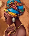 (2424) PINTURA EM TELA NUMERADA - AFRICANA