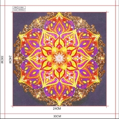 (2001) Pintura com Diamante - Mandala 40 - 30x30 cm - Pedras Especiais na internet