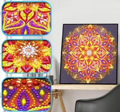 (2001) Pintura com Diamante - Mandala 40 - 30x30 cm - Pedras Especiais