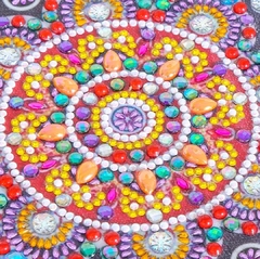 (2070) Pintura com Diamantes - Mandala 49 - 35x35 cm - Pedras Especiais na internet