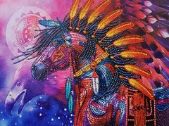 (2080) Pintura com Diamantes - Cavalo da Sorte - 40x30 cm - Pedras Especiais na internet