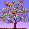 (2141) Pintura com Diamantes - Árvore de Borboletas - 30x30 cm