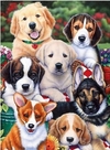 (2143) Pintura com Diamantes - Cachorros 1 - 30x40 cm