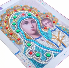 (2788) Pintura com Diamantes - Diy 5D Strass - Nossa Senhora 8 - 30x40 cm - Pedras Especiais na internet