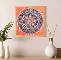 (2070) Pintura com Diamantes - Mandala 49 - 35x35 cm - Pedras Especiais - Mundo dos QCS