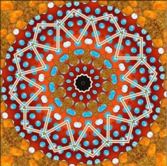 (2153) Pintura com Diamantes - Mandala 53 - 25x25 cm