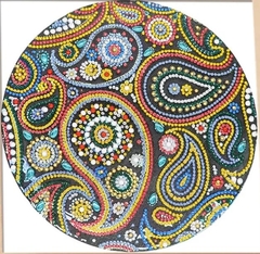 (2160) Pintura com Diamantes - Mandala 55 - 30x30 cm - Pedras Especiais