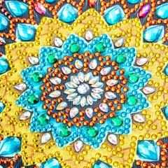 (2220) Pintura com Diamantes - Mandala 58 - 30x30 cm - Pedras Especiais - comprar online