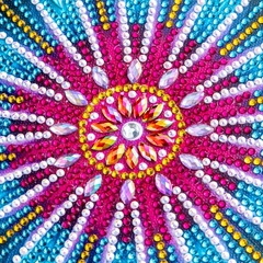 (2221) Pintura com Diamantes - Mandala 59 - 30x30 cm - Pedras Especiais - comprar online